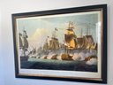 Famous Battle Of Trafalgar Vintage Framed Print