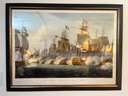 Famous Battle Of Trafalgar Vintage Framed Print