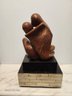 Vintage Hand-Carved Interpretive Wood Sculpture Of Couple