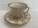 Rare Royal Copenhagen Tea Cup/Saucer Set. White Gold Palace Antique - 22