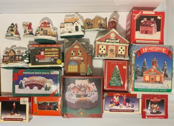 Lot Of Holiday Village Buildings And Accessories