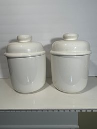 Pair Of Lidded Canisters