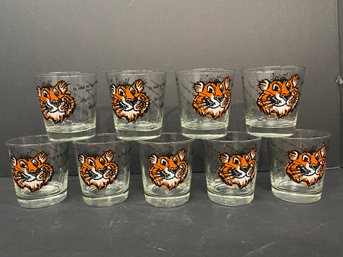 Vintage Esso Tiger Lowball  Glasses Lot Of 9