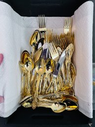 Reed And Barton Gold Flatware Service For 12