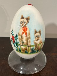 Pair Of Hand Painted Goose Egg Ornaments