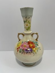 MCM Floral Handled Vase Crackle Pattern