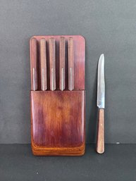 Vintage Teak Knife Set