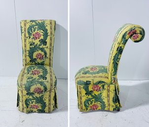 Two Upholstered Parsons  Chairs