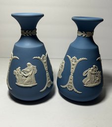 Wedgwood Blue And White Vases
