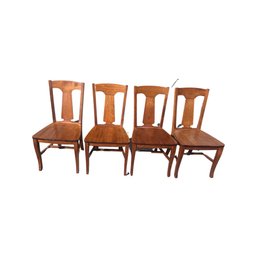 Set Of Four Wood Dining Chairs