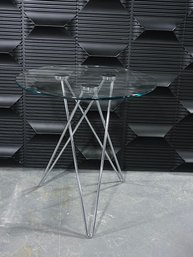 Glass And Chrome Side Table