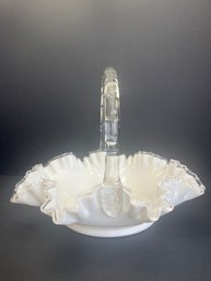 Fenton White Milk Glass Basket