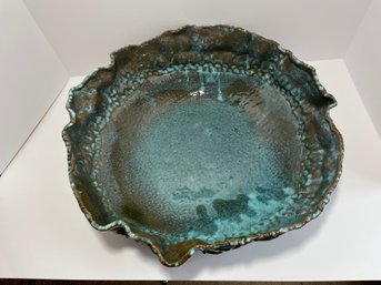 Large Hand Made Glazed Terra-cotta Bowl