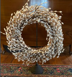 Pussy Willow Wreath On Stand