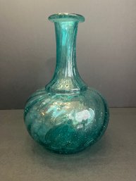 Vintage Hand Blown Swirl Design Long Neck Bottle