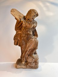 Hand-carved Wood Moses Statue