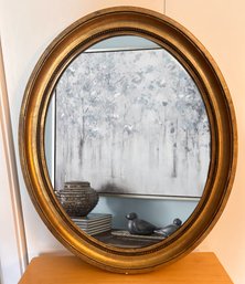 Oval Mirror With Gold-colored Frame