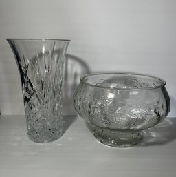 Lot Of Vases Lead Glass Cut