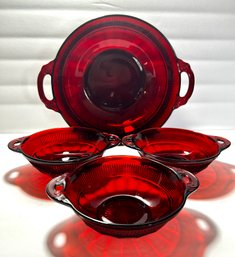 Lot Of Red Glass Bowls
