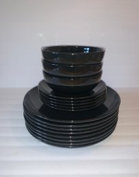 Lot Of Black Dinnerware 21 Ct