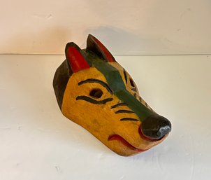 Sneaky Dog Wooden Hand Carved Mask