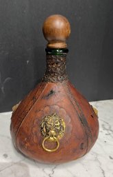 Vintage Hand-tooled Wine Decanter From 1950s