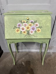 Hand Painted Floral Secretaries Desk