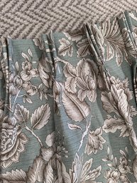 Pleated Blue Floral Draperies - Set Of 6