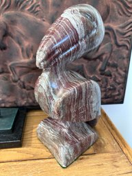 Fabulous Mid-Century Hand-Carved Marble Peliican Sculpture
