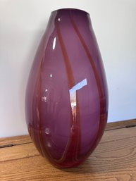 Monumental Vintage Amethyst Decorator Art Glass Vase