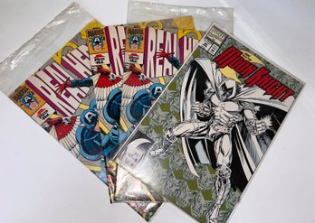 Lot Of Marvel Comic Heroes And Moon Knight 4 Count