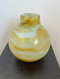Vintage Heavy Art Glass Hand-Blown Vase