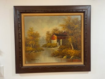 Vintage Oil Painting 'The Old Sawmill' By Robert Moore