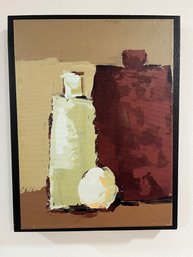 Abstract Still Life In The Style Of Claude Deschamps Oil Painting On Canvas, 1970's