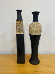 Two Tall Vintage Ceramic Designer Vases
