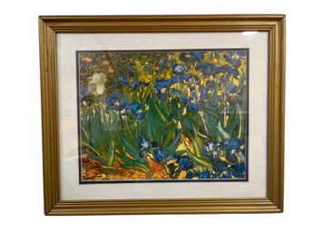 Double Matted And Framed Vincent Van Gogh Irises Print