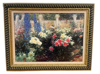 Impressionist  Floral Picture, Signed Oil Painting Reproduction On Board