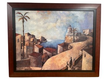 Camino Del Faro By Didier Lourenco Vintage Giclee Reproduction Of Costal Landscape Painting On Board