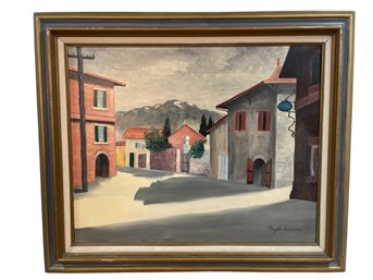 Rich-perspective Italian Landscape Oil Painting By Angelo Incorvaia