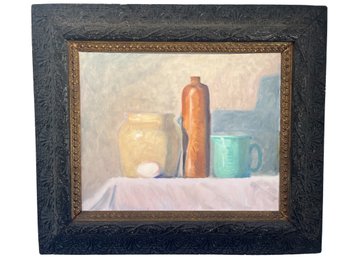 Fabulous Mid-Century Still Life Oil Painting In Magnificant Antique Frame