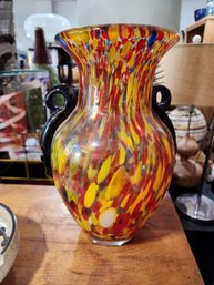Stunning Vintage Murano-Style Heavy Art Glass Jug Vase