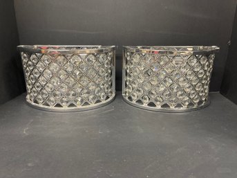 Modern Chrome And Crystal Wall Sconces