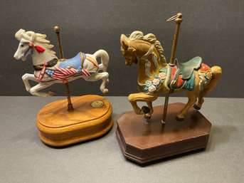 Set Of Carousel Horses Music Boxes
