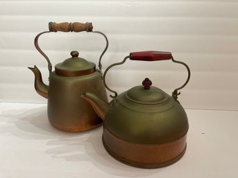 Set Of Copper Tea Pots