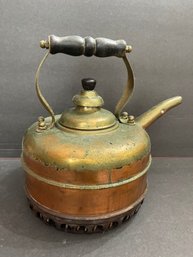 Vintage Copper Teapot With Coil Base