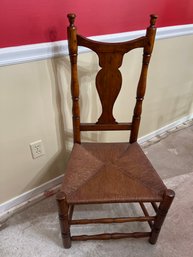 Solid Wood Side Chair With Rush Seat