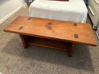 Vintage Hunt Country Wood Coffee Table/bench