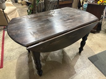 Solid Wood Dining Table With Dark Brown Finish