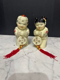 Vintage Asian Chinese Figurine - Boy And Girl Prosperity Feng Shui