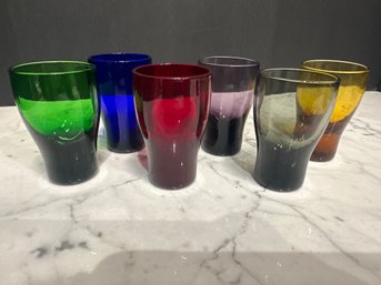 Set Of 6 Jewel Tone Shot Glasses